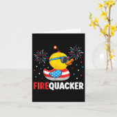 4 juli Duck Firequacker Patriottische Vierde van J Kaart (Gele Bloem)