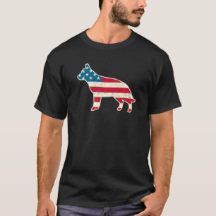 4 juli Duitse herder Amerikaanse vlag Hond USA T-shirt