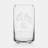4 juli Eagle Flags gepersonaliseerd Blikvorm Glas (Achterkant)