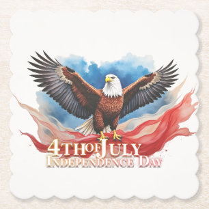 4 juli Eagle – Patriotic Art Design Kartonnen Onderzetters