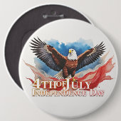 4 juli Eagle – Patriotic Art Design Ronde Button 6,0 Cm (Voorkant /achterkant)