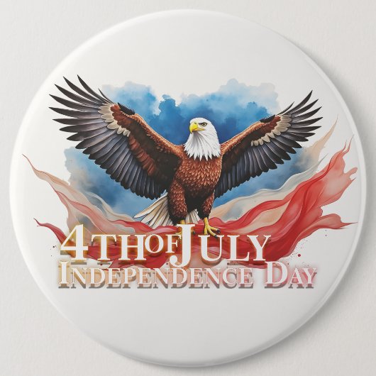 4 juli Eagle – Patriotic Art Design Ronde Button 6,0 Cm (Voorkant)