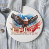 4 juli Eagle – Patriotic Art Design Ronde Button 6,0 Cm (In situ)