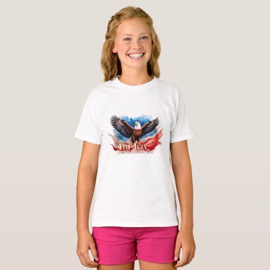 4 juli Eagle – Patriotic Art Design T-shirt (Voorkant volledig)
