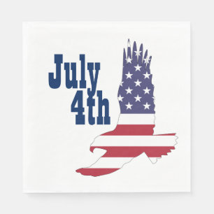 4 juli Eagle, Stars & Stripes Paper Napkins Servetten