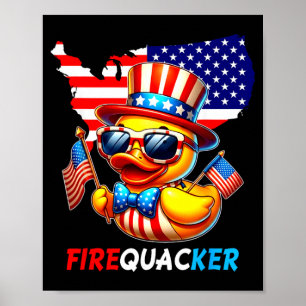 4 juli eend vuurwerk patriottische vierde juli poster
