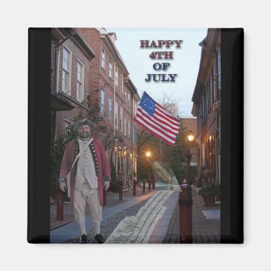 4 juli Elfreth's Alley Magneet (Voorkant)