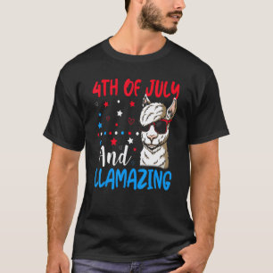 4 juli en Llamazing Amerikaanse Onafhankelijkheids T-shirt