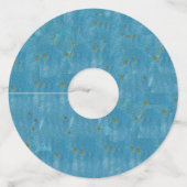 4 juli Engelen houden vlaggen rood wit blauw sterr Wijnglaslabel (Achterkant)