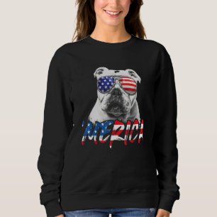 4 juli Engelse Bulldog Amerikaanse Vlag Patrioti Trui