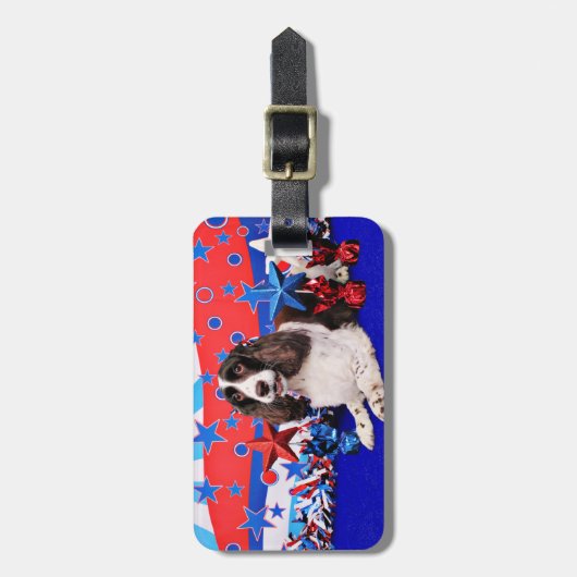 4 juli - Engelstalige Springer Spaniel - Chloe Bagagelabel (Voorkant verticaal)