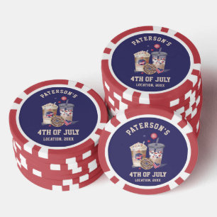4 juli Familie Reünie Partij Onafhankelijkheidsdag Poker Chips