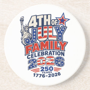 4 juli familiefeest 2026 250 jaar 1776 zandsteen onderzetter