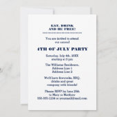 4 juli Feest | Evenement kunstuitnodiging Kaart (Achterkant)