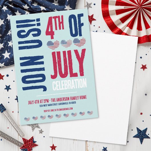 4 juli-feest kaart