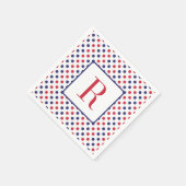 4 juli Feest Monogram Rood Wit en Blauw Servet (Hoek)