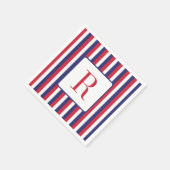 4 juli Feest Monogram Rood Wit en Blauw Servet (Hoek)
