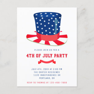 4 juli Feest Patriottische BBQ Rood Wit Blauw Briefkaart