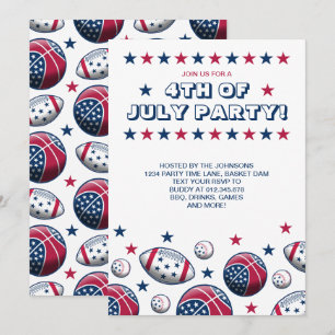 4 juli Feest Sport Ballen Kaart