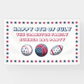 4 juli Feest Sport Ballen Spandoek (Horizontaal)