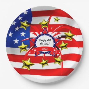 4 juli Feestfeest Papier Borden Papieren Bordje