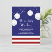 4 juli Feestlantaarns Bruiloft Uitnodiging (Staand voorkant)