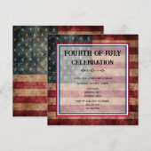 4 juli feestviering partij kaart (Voorkant / Achterkant)