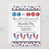 4 juli Firecracker Baby Gender Reveal Kaart (Voorkant)