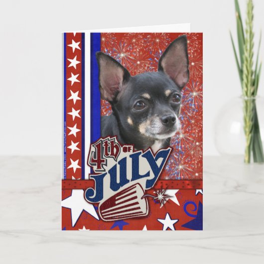 4 juli Firecracker - Chihuahua Kaart (Voorkant)