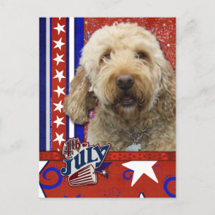 4 juli Firecracker - GoldenDoodle Briefkaart