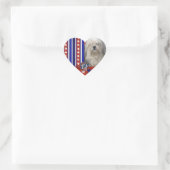 4 juli Firecracker - Lowchen Hart Sticker (Tas)