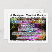 4 juli Firecracker Martini Recept Briefkaart (Voorkant / Achterkant)