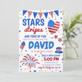 4 juli Firecracker Patriotic Boy Kaart (Staand voorkant)