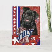 4 juli Firecracker - Pug Kaart (Voorkant)