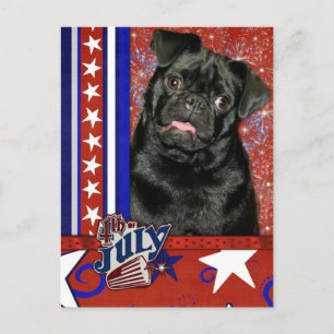 4 juli Firecracker - Pug - Ruffy Briefkaart