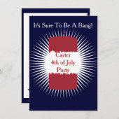 4 juli Firecracker Red, White en Blue Kaart (Voorkant / Achterkant)