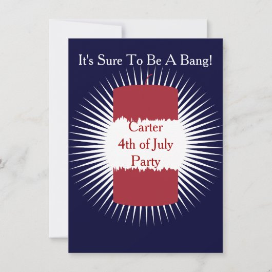 4 juli Firecracker Red, White en Blue Kaart (Voorkant)