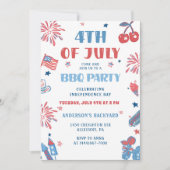 4 juli Fireworks BBQ Uitnodiging (Voorkant)