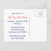 4 juli Flag Invitation Briefkaart (Achterkant)