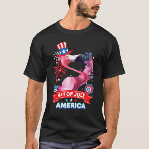 4 juli Flamingo American Flag Usa Flamingo US T-shirt
