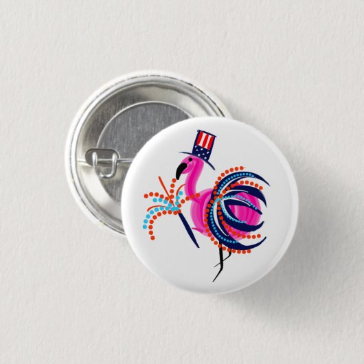4 juli Flamingo Button (Voorkant /achterkant)