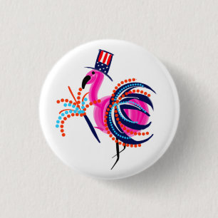 4 juli Flamingo Button