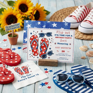 4 juli Flip Flops Patriottische Verjaardag in de Z Kaart