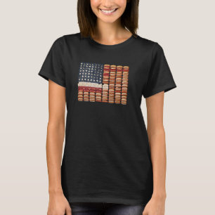 4 juli Food Art American Flag BBQ Party Hot D T-shirt