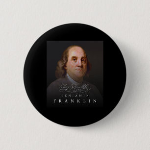 4 juli Founding Father Ben Benjamin Franklin T-shi Ronde Button 5,7 Cm