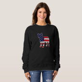 4 juli Franse bulledog Graphic patriotic Ameri Trui (Voorkant volledig)