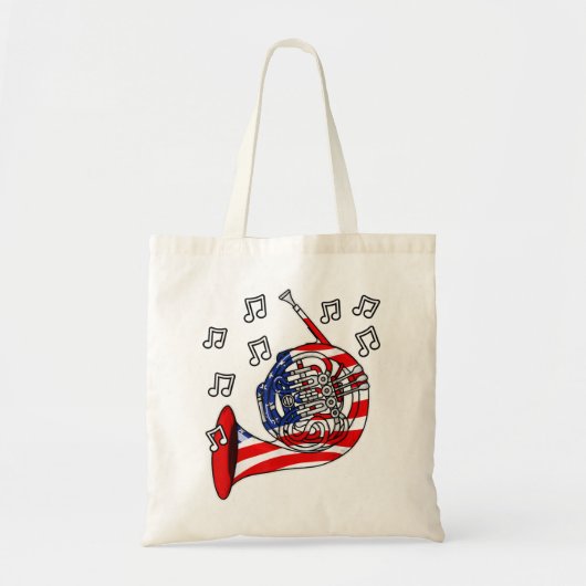 4 juli Franse Hoorn Amerikaanse vlag1 Tote Bag (Voorkant)