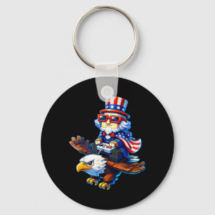 4 juli-gamer-patriottische oom Sam-retro-pixel Sleutelhanger