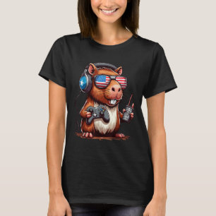 4 juli-gamercapybara – Grappige patriotische Anima T-shirt