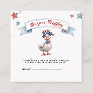 4 juli Gans Baby Shower Luier Raffle Informatiekaartje
